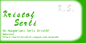 kristof serli business card
