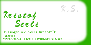 kristof serli business card